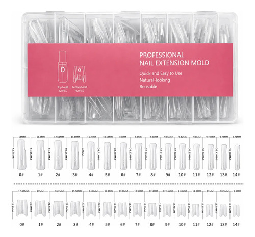Moldes Tips Uñas Dual System Sandwich Para Polygel 240 Almond Medium - Imagen 7