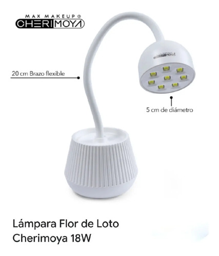 Lámpara Led 18w Cherimoya Secado Rápido Uñas Gel Blanco Recargable - Imagen 11