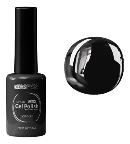 Esmalte Gel Permanente Cherimoya 8ml Uv/led Elegir Color  509 - Negro