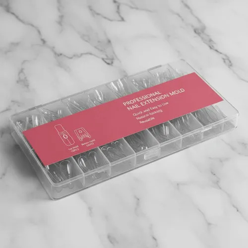Moldes Tips Uñas Dual System Sandwich Para Polygel 240 Pzs Coffin Cortas