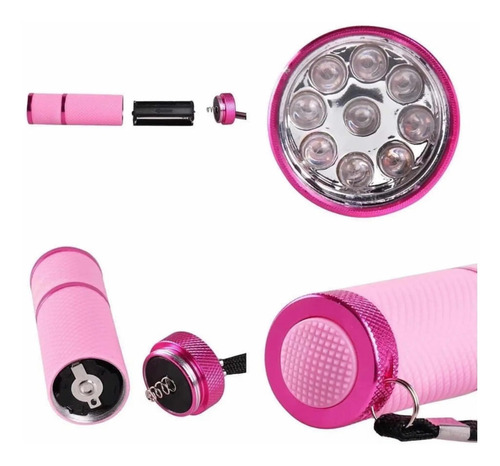 Linterna O Lampara Led Uv Para Secado De Gel Y Esmaltes Uñas Rosa - Imagen 3