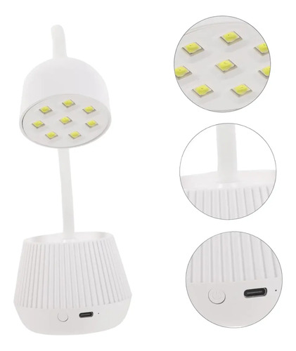 Lámpara Inalámbrica Flor Uv 18w Cherimoya Soft Gel Blanco - Imagen 4