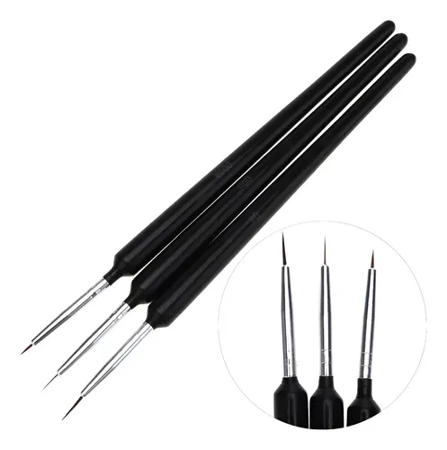Pincel Liner Para Nail Art Manicure Set 3 Unid