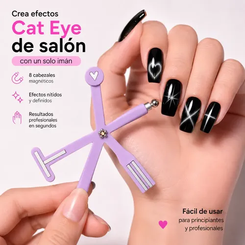 Imán Para Esmalte De Ojo De Gato Cat Eye 8 En1 Cherimoya Fucsia - Imagen 7