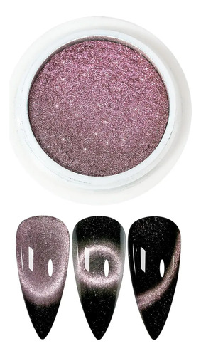 Polvo Efecto Ojo De Gato Magnetico Decoración En Uñas Rosa