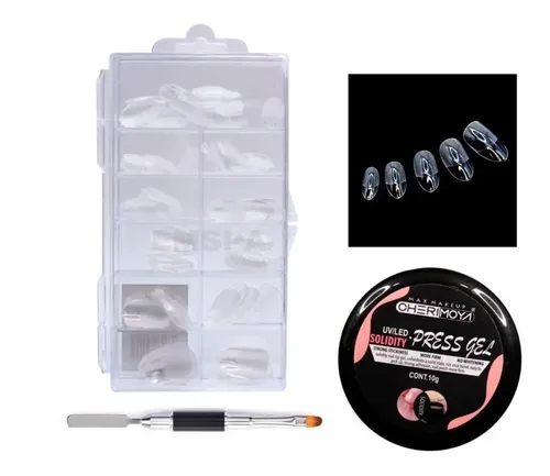Kit De Uñas Soft Gel Ovaladas 120 Pcs + Pegamento + Pincel - Imagen 2