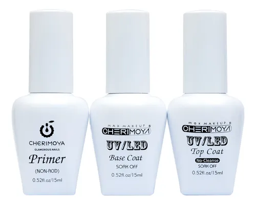 Base Coat + Top Coat + Primer Cherimoya 15ml Transparente