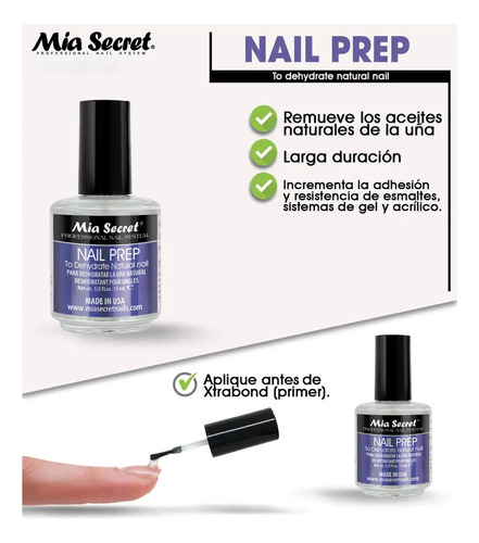 Nail Prep Deshidratador Profesional Mia Secret 15 Ml - Imagen 2