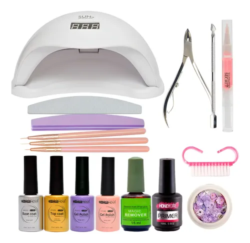 Kit De Esmaltado Permanente Completo + Lampara 48 Watts Surtidos