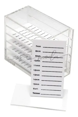 Caja Organizadora De Extensiones De Pestañas Por Medidas Transparente