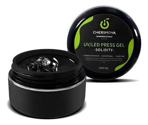 Gel Solido Para Uñas Soft Gel Press Gel Uv/led 10g Cherimoya Transparente