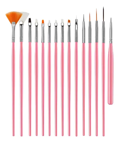 Set De Pinceles De Diseño Para Uñas 15 Piezas