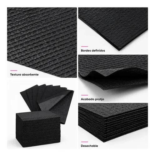 Campos De Trabajo Desechables Manicure Pack 50 Unid Negro - Imagen 9