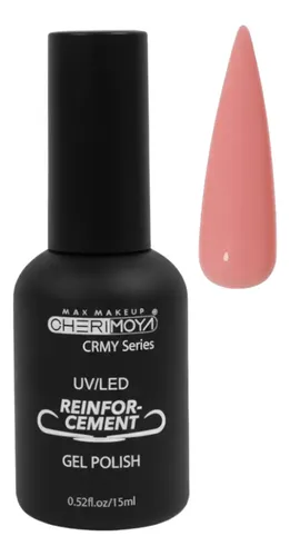Base Rubber Para Nivelación De Uñas Cherimoya 15ml Con Color 005 Rosa Melocotón