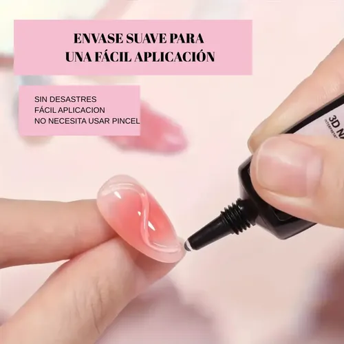 Gel Stereoscopic 3d Para Esculpir Uñas Diseño Transparente 8g - Imagen 3