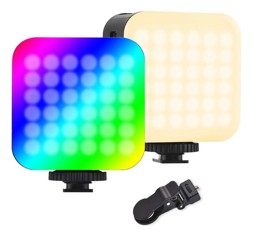Mini Luz Led Rgb Recargable Celular Foco Lámpara Selfie Led Negro