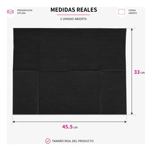 Campos De Trabajo Desechables Manicure Pack 50 Unid Negro - Imagen 4