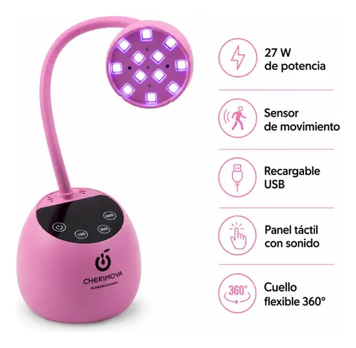 Lámpara Uv/led Flor De Loto Digital 27w Uñas Soft Gel Pres Rosa - Imagen 5
