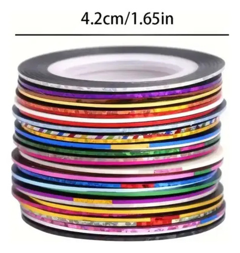 Pack 12 Cintas Adhesivas Para Decoración De Uñas Surtidos - Imagen 4