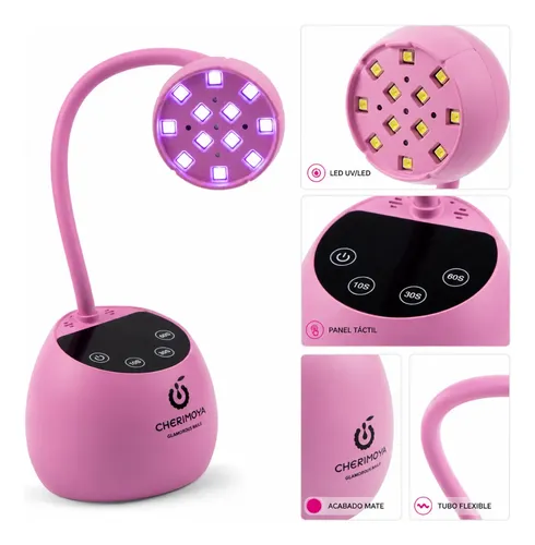 Lámpara Uv/led Flor De Loto Digital 27w Uñas Soft Gel Pres Rosa - Imagen 8