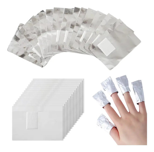 Papel Aluminio Con Algodón Para Retiro De Manicure 24 Piezas - Imagen 2