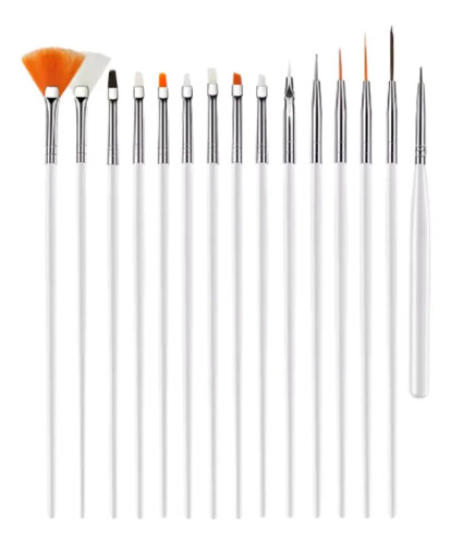 Set De Pinceles De Diseño Para Uñas 15 Piezas - Imagen 2