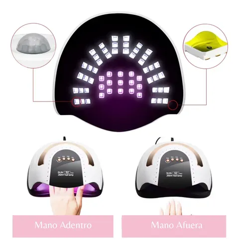 Secador De Uñas Uv Led Lampara Manicure Profesional 268w Blanco - Imagen 5