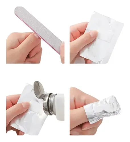 Papel Aluminio Con Algodón Para Retiro De Manicure 24 Piezas - Imagen 3