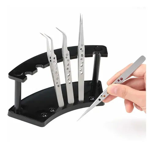Soporte Para Pinzas De Extensiones De Pestañas Negro