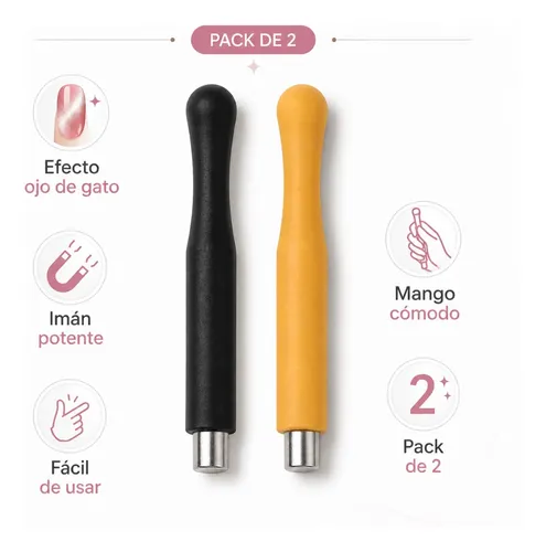 Imán Para Uñas Cat Eye Ojo De Gato 2 Piezas Efecto Magnético - Imagen 6