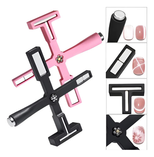 Imán 5 En 1 Cruz Ojo De Gato Cat Eye Profesional Manicure Rosa - Imagen 10