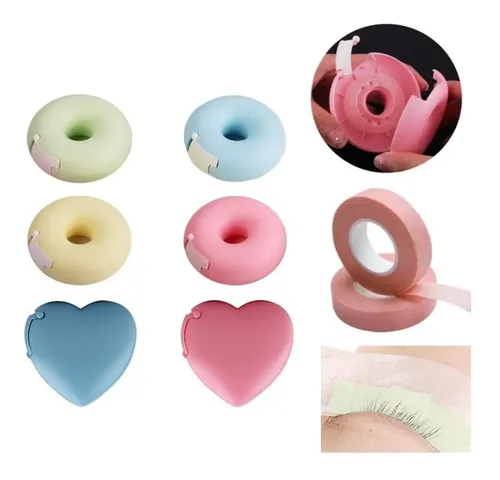 Cinta Micropore + Dispensador Para Cinta De Pestañas Colores Surtido