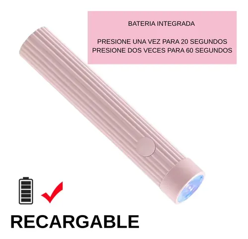 Lámpara Linterna Uv Led Soft Gel Pre Curado Portátil Uñas Rosa - Imagen 5