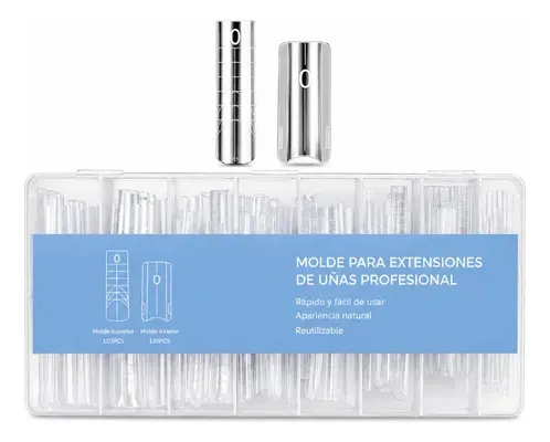 Moldes Tips Uñas Dual System Sandwich Para Polygel 240 Pzs Cuadrada Medium - Imagen 4