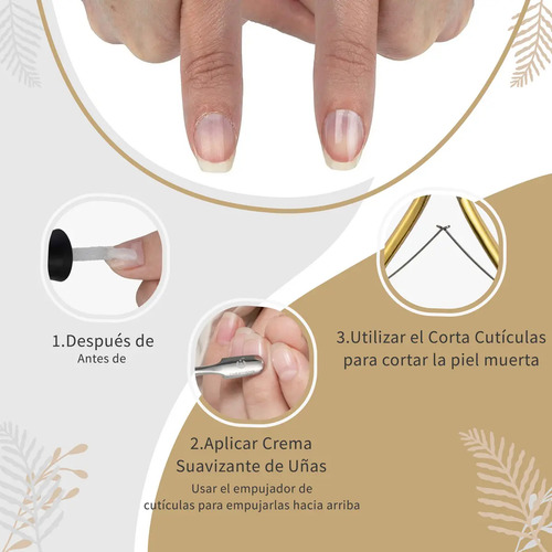 Set Corta Cutícula Cherimoya + Repujador Metálico Manicure - Imagen 4