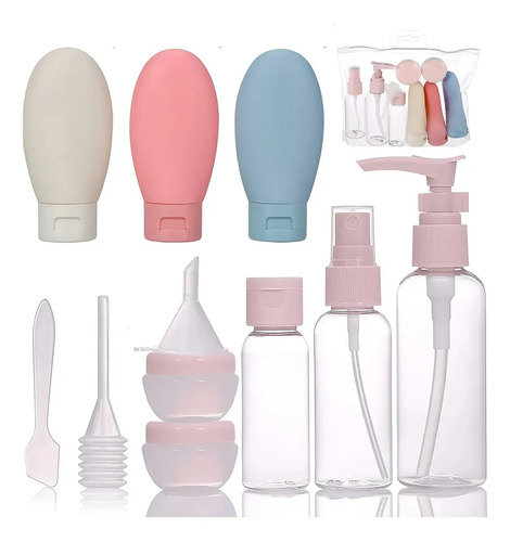 Kit Botellas De Viaje Recargables Kit Envases Para Viajes Colores Pasteles