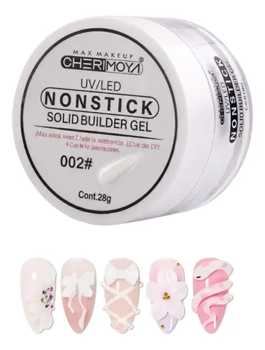 Gel Sólido 3d Para Uñas Uvled Construcción Relieve Cherimoya Blanco Lechoso