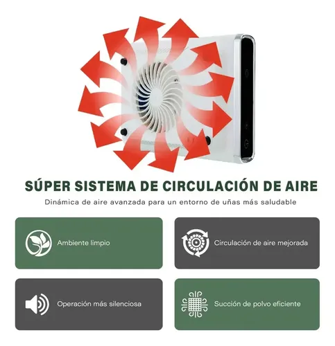 Extractor De Polvo Uña Profesional Inalambrico 80w Cherimoya Color Blanco - Imagen 6