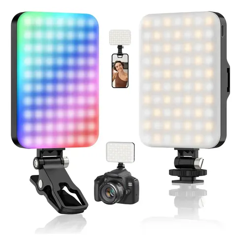 Luz Led Portátil Para Teléfono Y Pc Con Clip Panel De Luz Negro Y Blanco