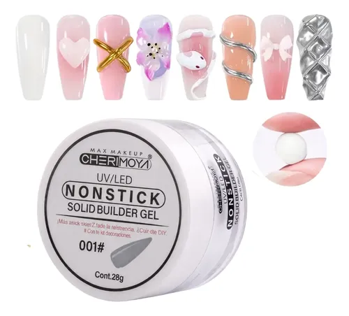 Gel Sólido 3d Para Uñas Uvled Construcción Relieve Cherimoya Transparente - Imagen 4