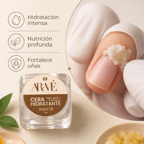 Cera Hidratante De Cutículas Y Uñas Aravé 5g Producto Vegano Transparente / Natural - Imagen 5