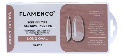 Soft Gel Tips Cobertura Completa Flamenco - 240pcs