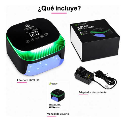 Lámpara Profesional Uv/led 72w Inalámbrica De Uñas Cherimoya Negro - Imagen 2