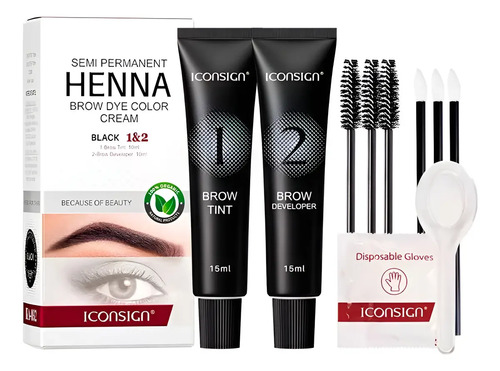 Tinte Henna Para Cejas Y Pestañas Orgánico Iconsign
