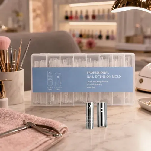 Moldes Tips Uñas Dual System Sandwich Para Polygel 240 Pzs Cuadrada Medium - Imagen 2